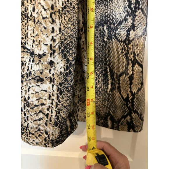 NWT Storia Size Small Snakeskin Dress Mini 3/4 Sleeve Ruched At Waist Party Boho - Picture 13 of 14
